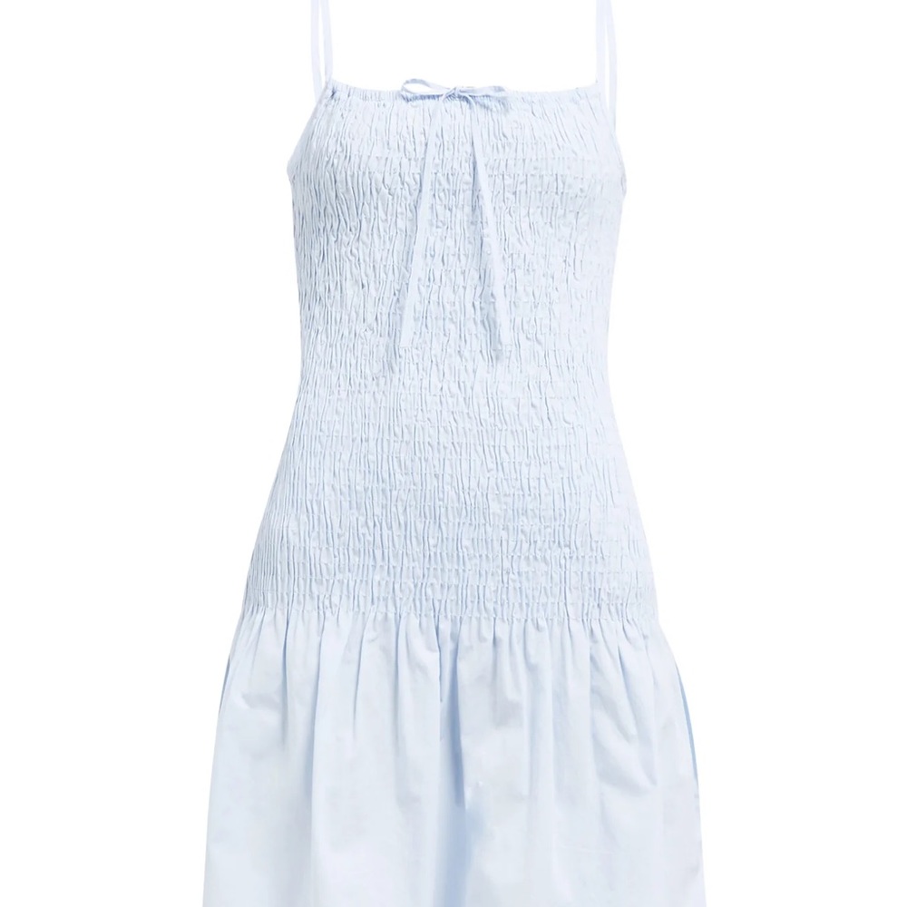 Solid & Striped Woman Shirred Cotton-Poplin Mini Dress
